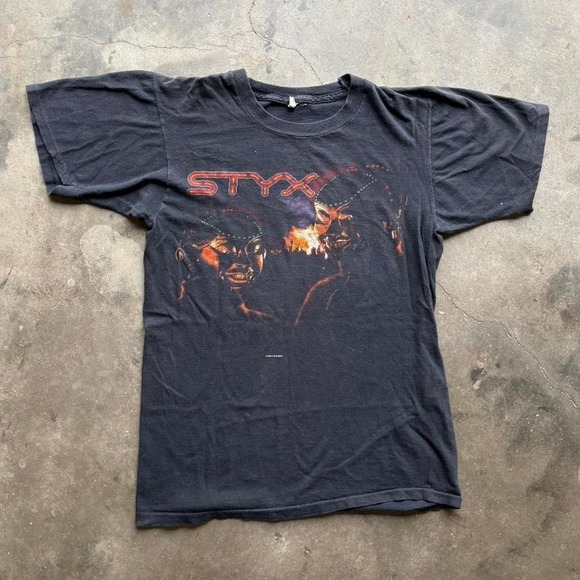 Vintage 1983 Tour Styx Kilroy Was Hereband T shirt